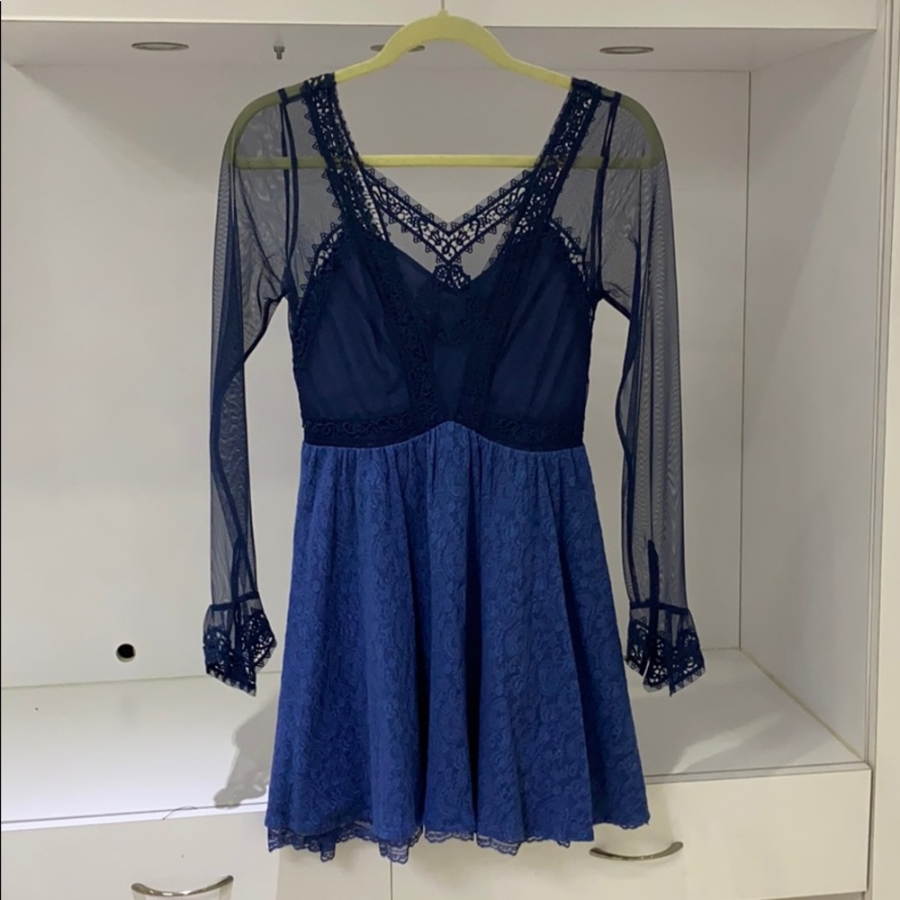 Free People Navy Lace Dress Size 0